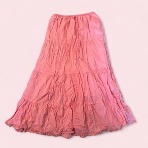 Nadri Pink Tiered Vintage Maxi Skirt